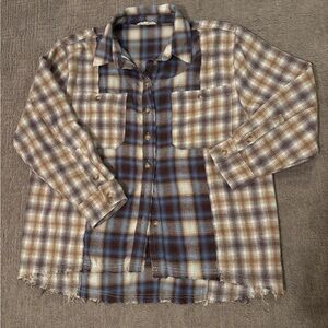 Patchwork Flannel Button Up